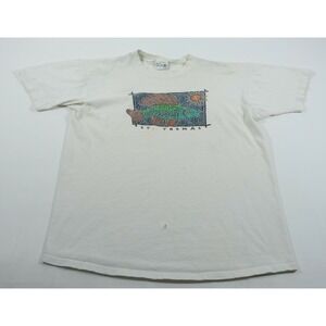 SDI T-Shirt Mens XL White‎ St. Thomas Fish Graphic Vintage 90s Short Sleeve Tee
